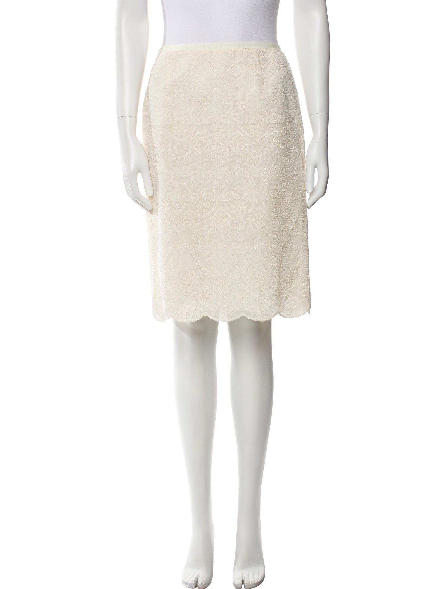 Tory Burch Embroidered Accent Knee-Length Skirt