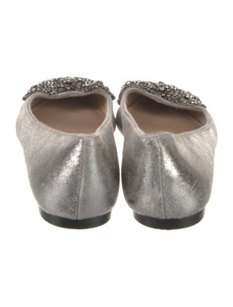 Tory Burch Leather Crystal Embellishments Flats