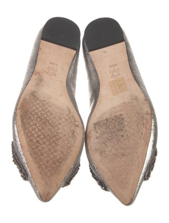 Tory Burch Leather Crystal Embellishments Flats