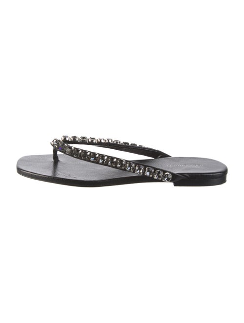 Tory Burch Leather Crystal Embellishments Slides