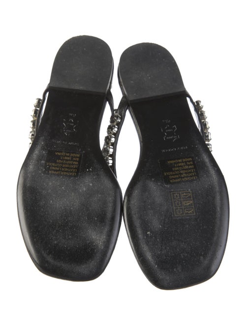 Tory Burch Leather Crystal Embellishments Slides