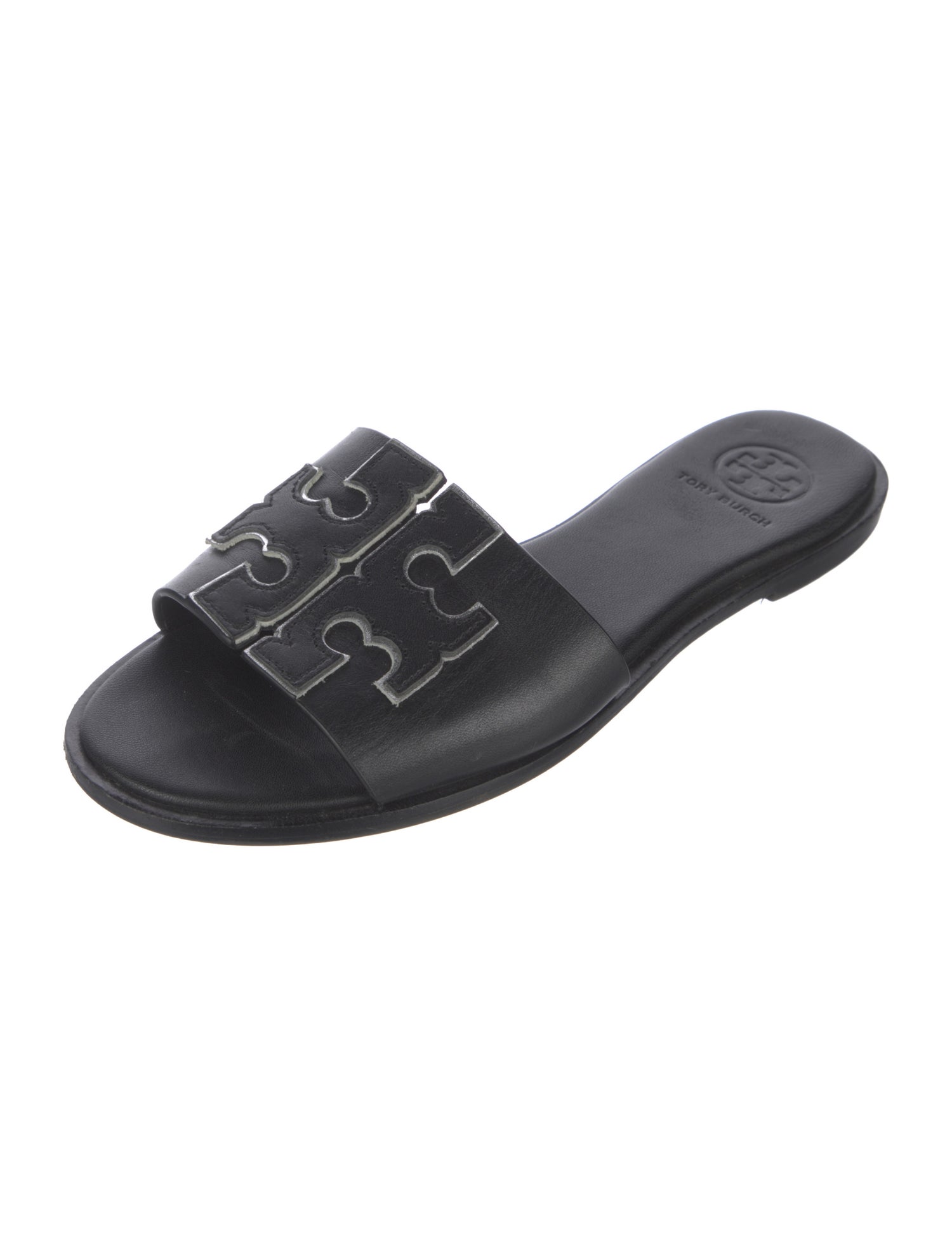 Tory Burch Leather Printed Slides