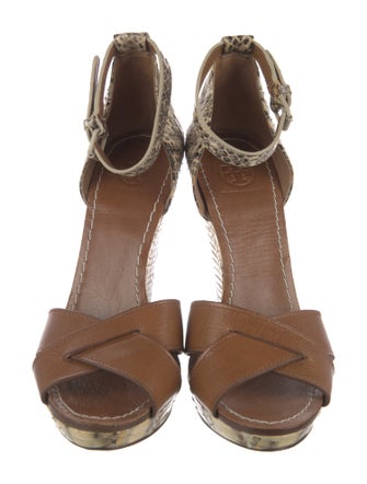 Tory Burch Snakeskin Animal Print Sandals