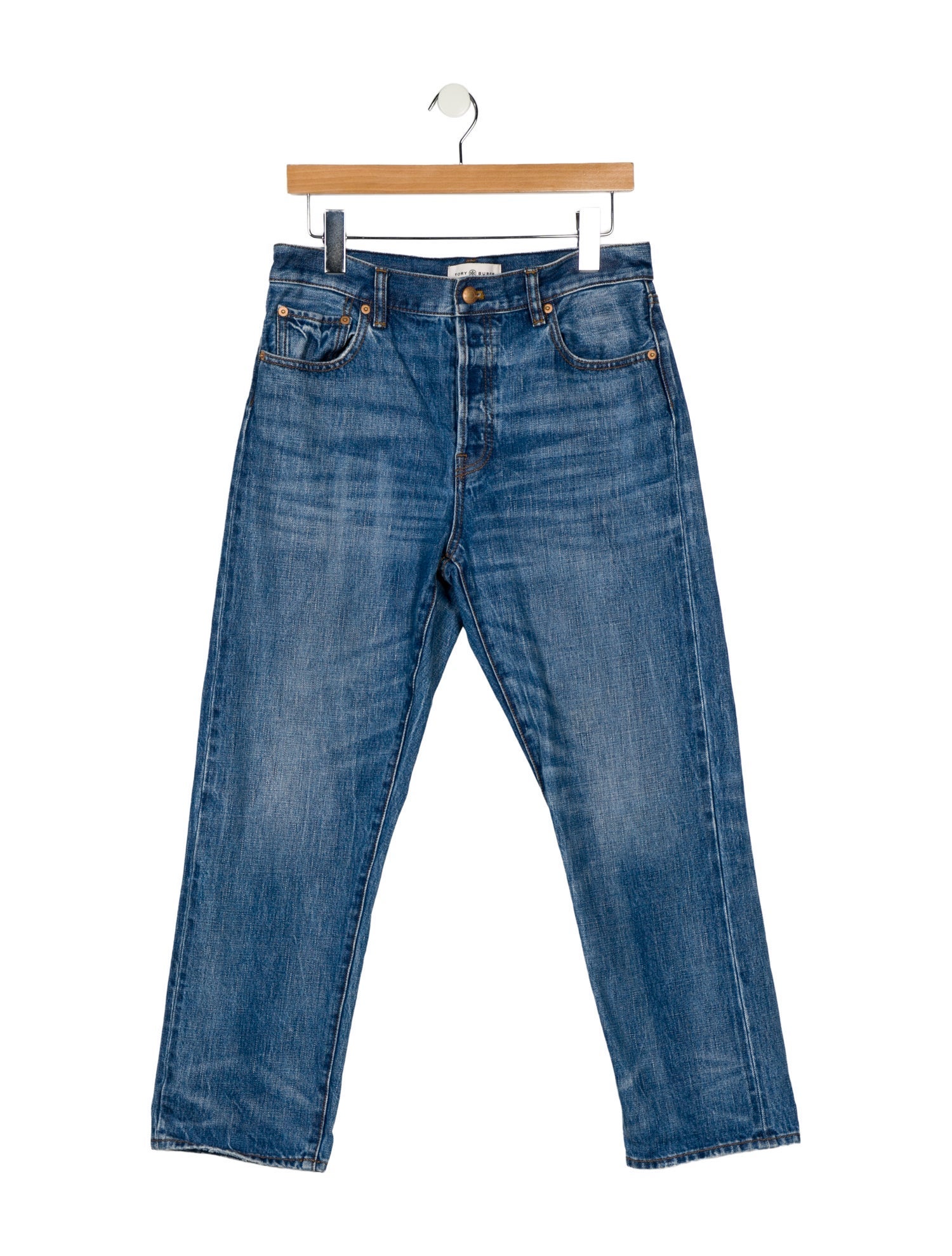 Tory Burch High-Rise Straight Leg Jeans