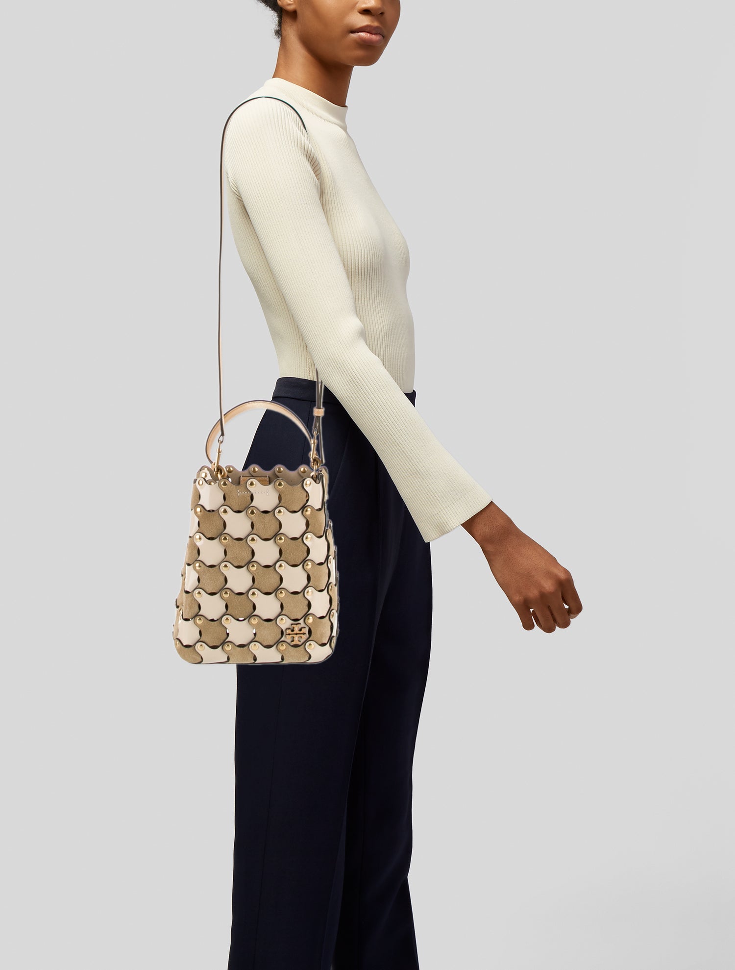 Tory Burch Leather Bucket Bag