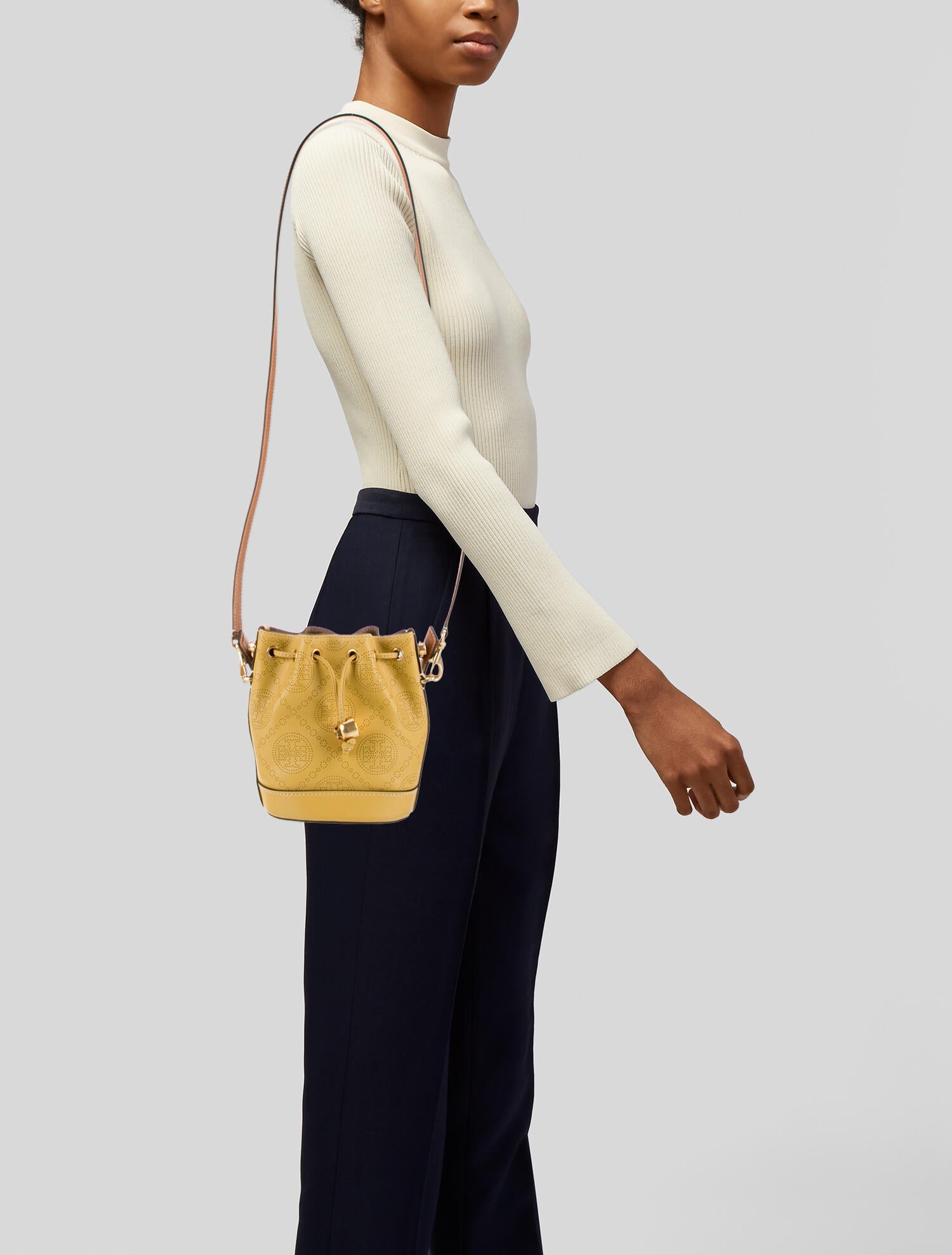 Tory Burch Leather Bucket Bag
