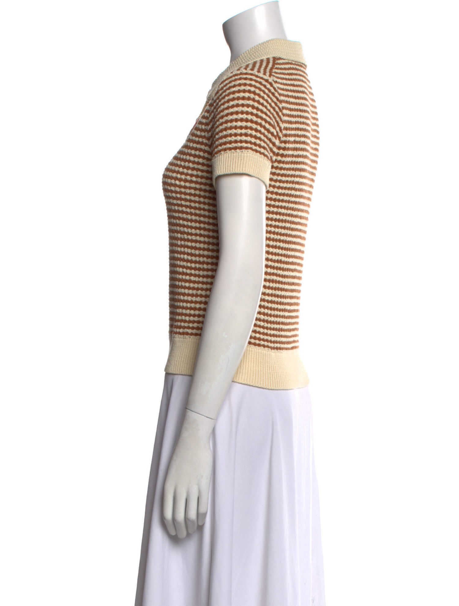 Tory Burch Striped Short Sleeve Polo