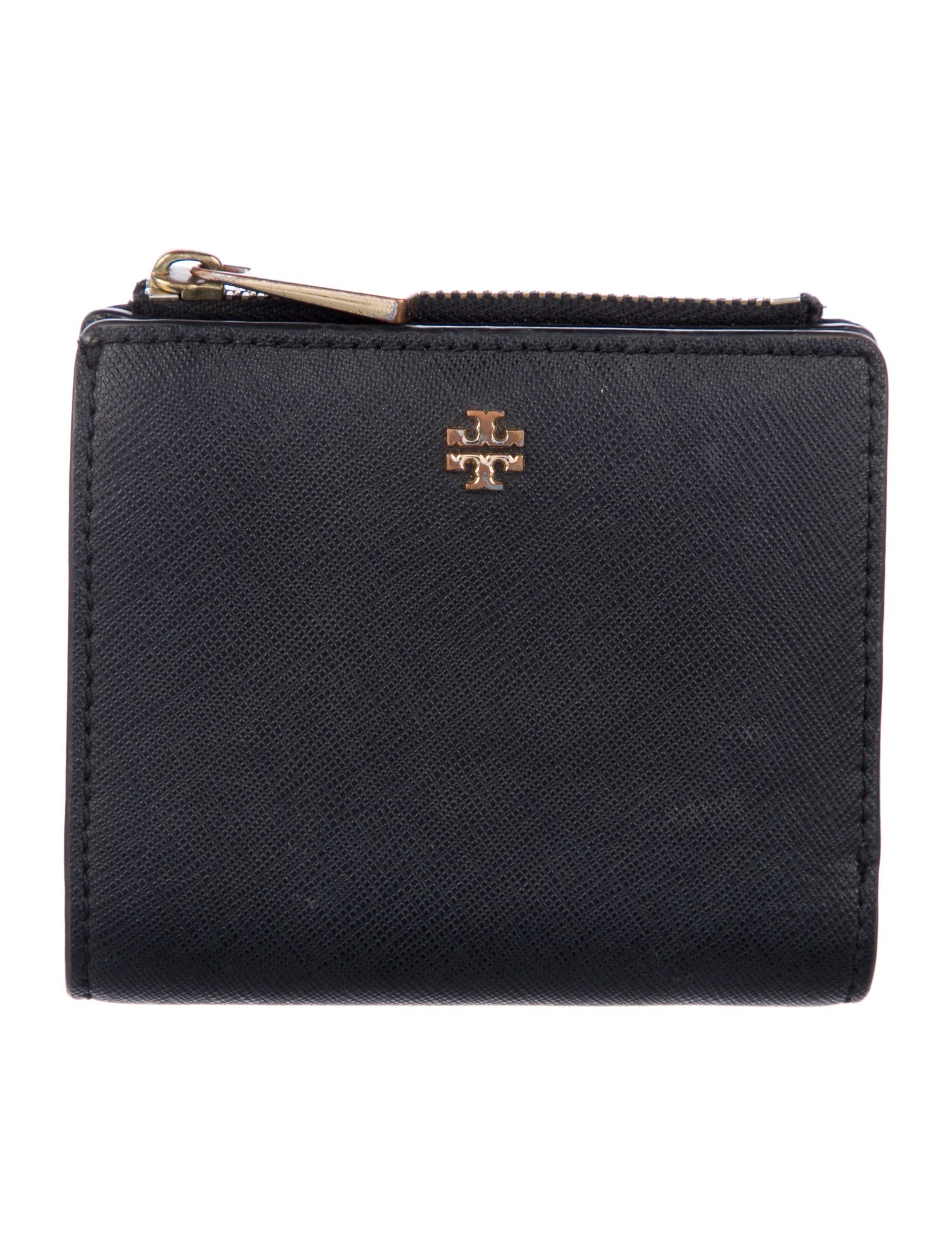Tory Burch Signature Logo Leather Compact Wallet