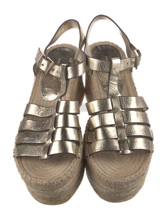 Tory Burch Leather Whipstitch Trim Espadrilles