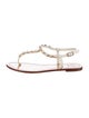 Tory Burch Leather Studded Accents T-Strap Sandals
