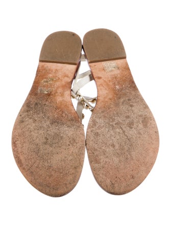 Tory Burch Leather Studded Accents T-Strap Sandals