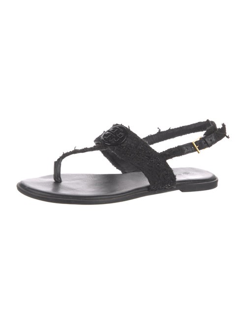 Tory Burch Tweed T-Strap Sandals