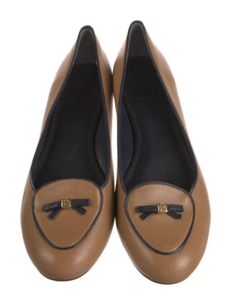 Tory Burch Leather Bow Accents Ballet Flats