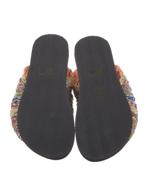 Tory Burch Printed Ruffle Embellishment Slides