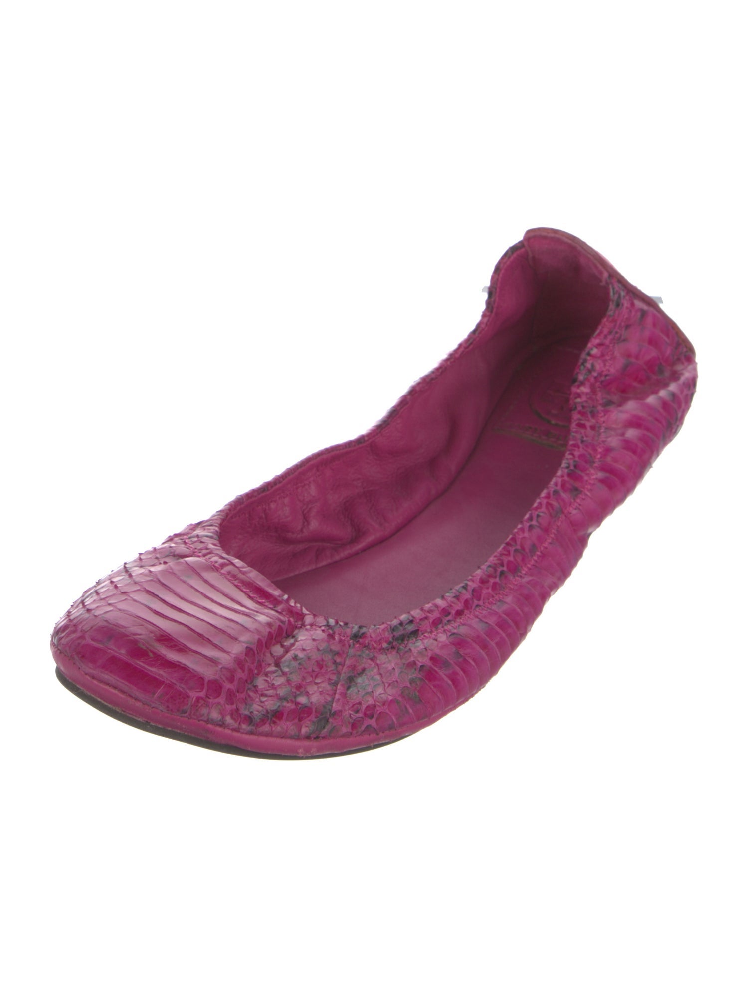 Tory Burch Leather Animal Print Ballet Flats