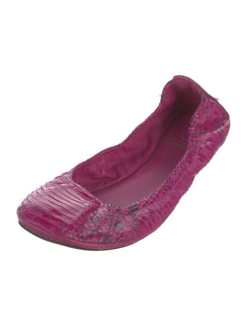 Tory Burch Leather Animal Print Ballet Flats