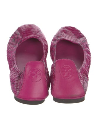 Tory Burch Leather Animal Print Ballet Flats