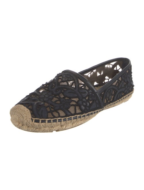 Tory Burch Leather Floral Print Espadrilles