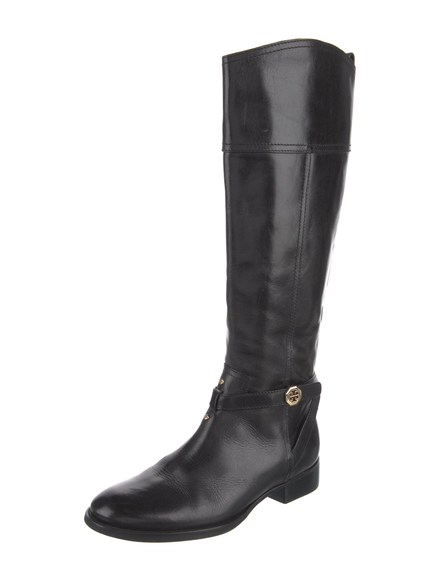 Tory Burch Leather Studded Accents Riding Boots