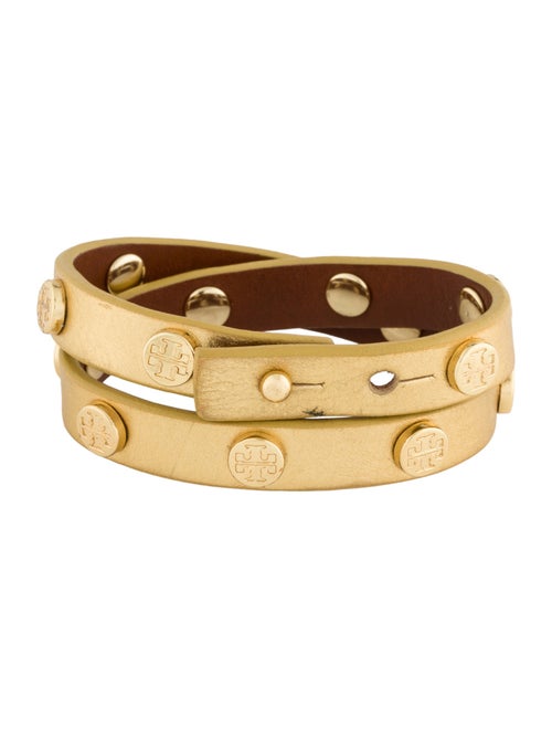 Tory Burch Leather Stud Double Wrap Bracelet