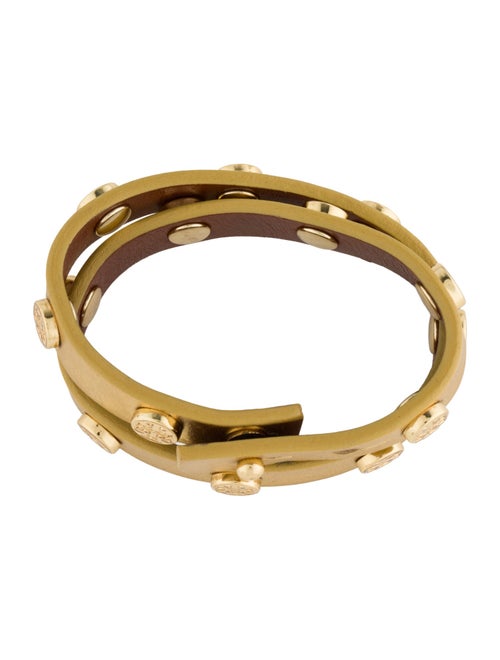Tory Burch Leather Stud Double Wrap Bracelet