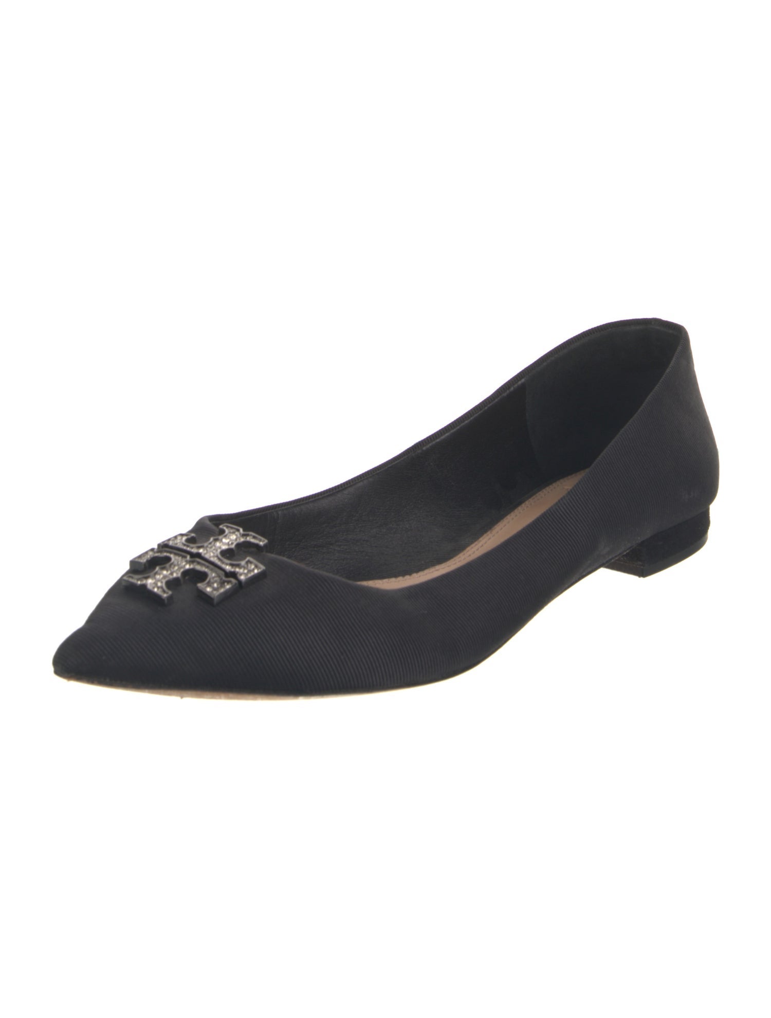 Tory Burch Leather Crystal Embellishments Ballet Flats