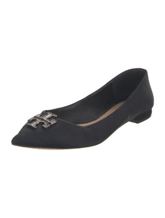 Tory Burch Leather Crystal Embellishments Ballet Flats