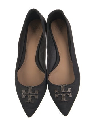 Tory Burch Leather Crystal Embellishments Ballet Flats