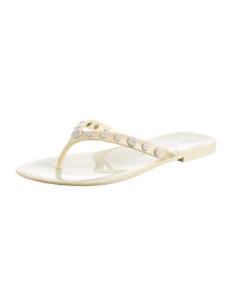 Tory Burch Rubber Studded Accents Flip Flops