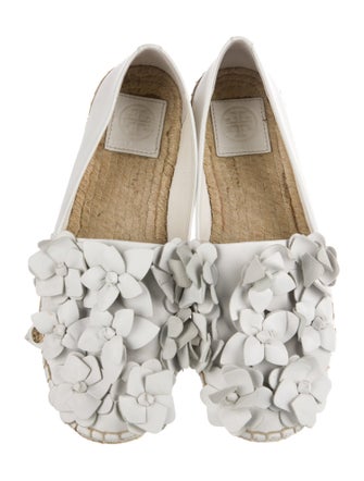 Tory Burch Leather Floral Print Espadrilles