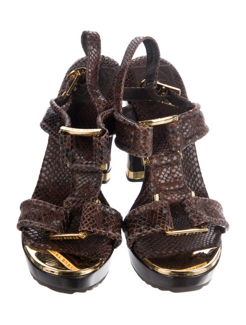 Tory Burch Snakeskin Animal Print Slingback Sandals