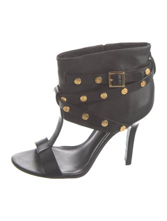 Tory Burch Leather Studded Accents T-Strap Sandals