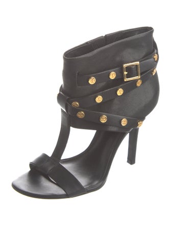 Tory Burch Leather Studded Accents T-Strap Sandals