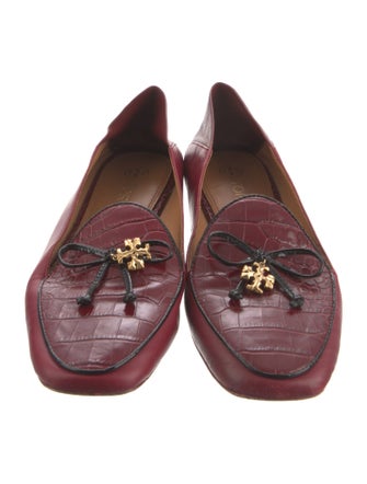 Tory Burch Leather Bow Accents Loafers