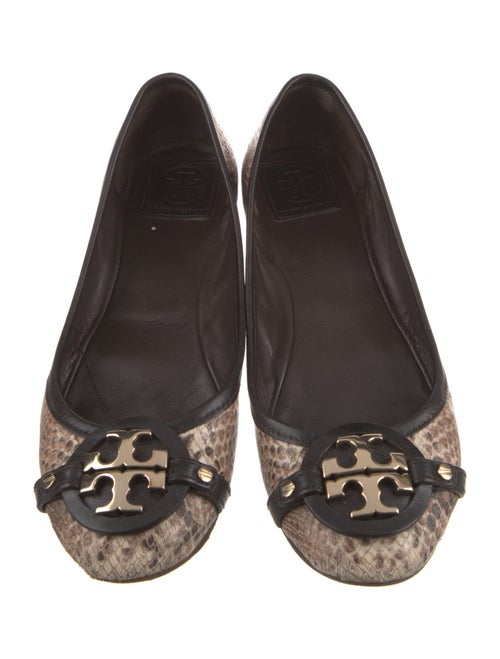 Tory Burch Leather Animal Print Ballet Flats
