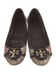Tory Burch Leather Animal Print Ballet Flats
