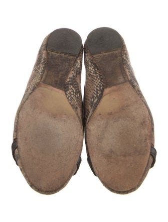 Tory Burch Leather Animal Print Ballet Flats