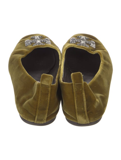 Tory Burch Velvet Crystal Embellishments Ballet Flats