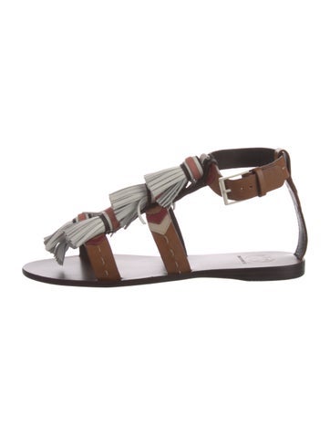 Tory Burch Sandals Leather Tassel Accents Gladiator 5.5