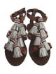 Tory Burch Leather Tassel Accents Gladiator Sandals