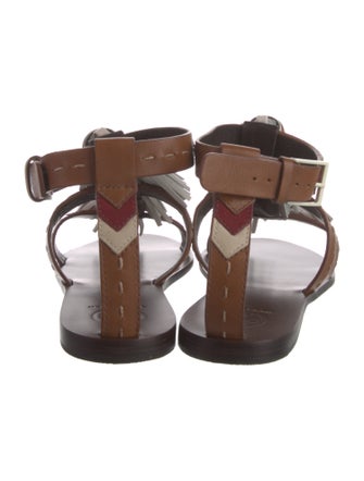 Tory Burch Leather Tassel Accents Gladiator Sandals