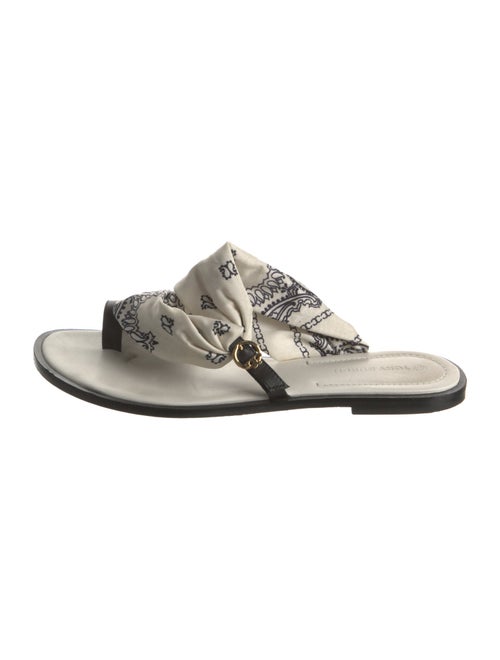 Tory Burch Leather Floral Print Slides