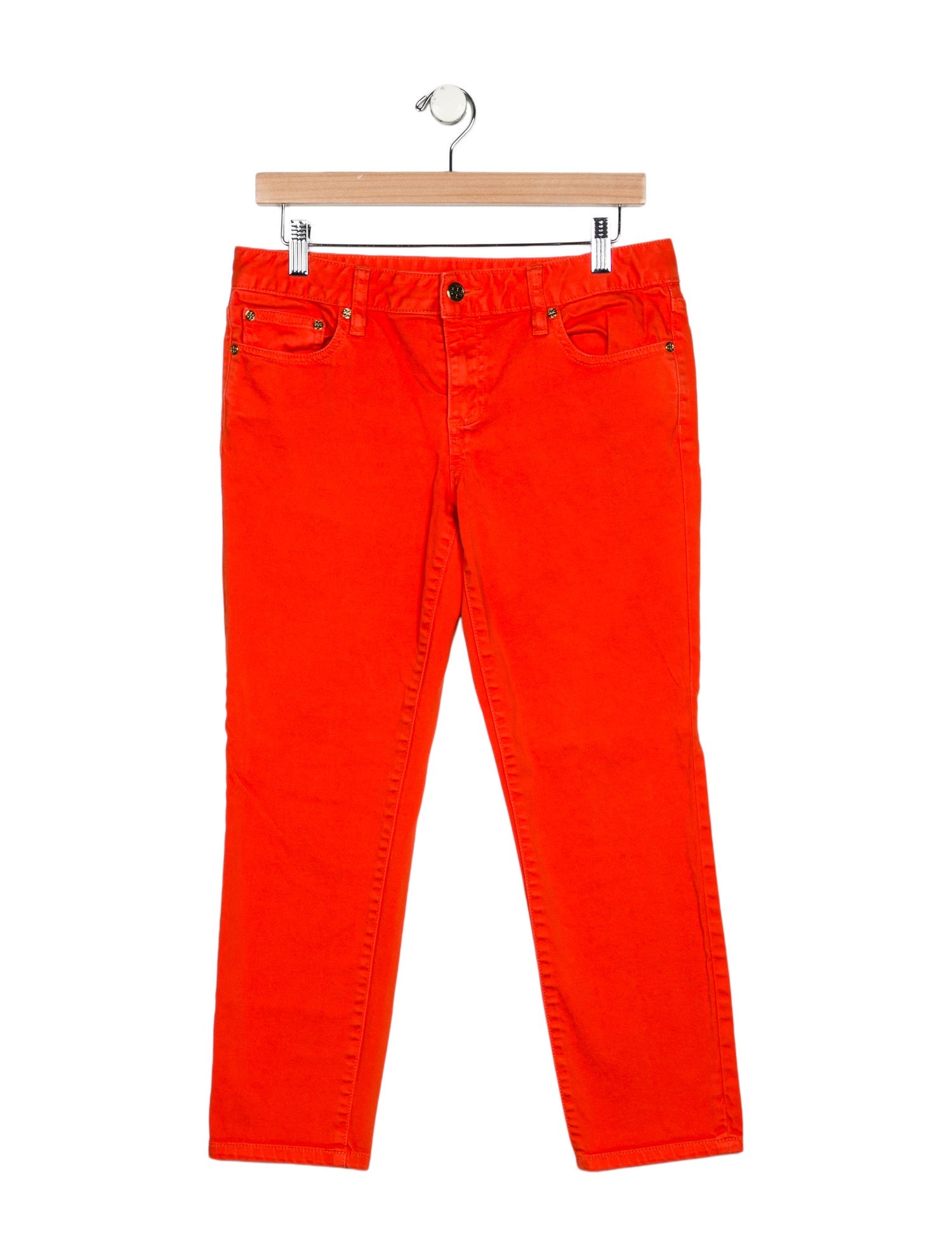 Tory Burch Mid-Rise Straight Leg Jeans