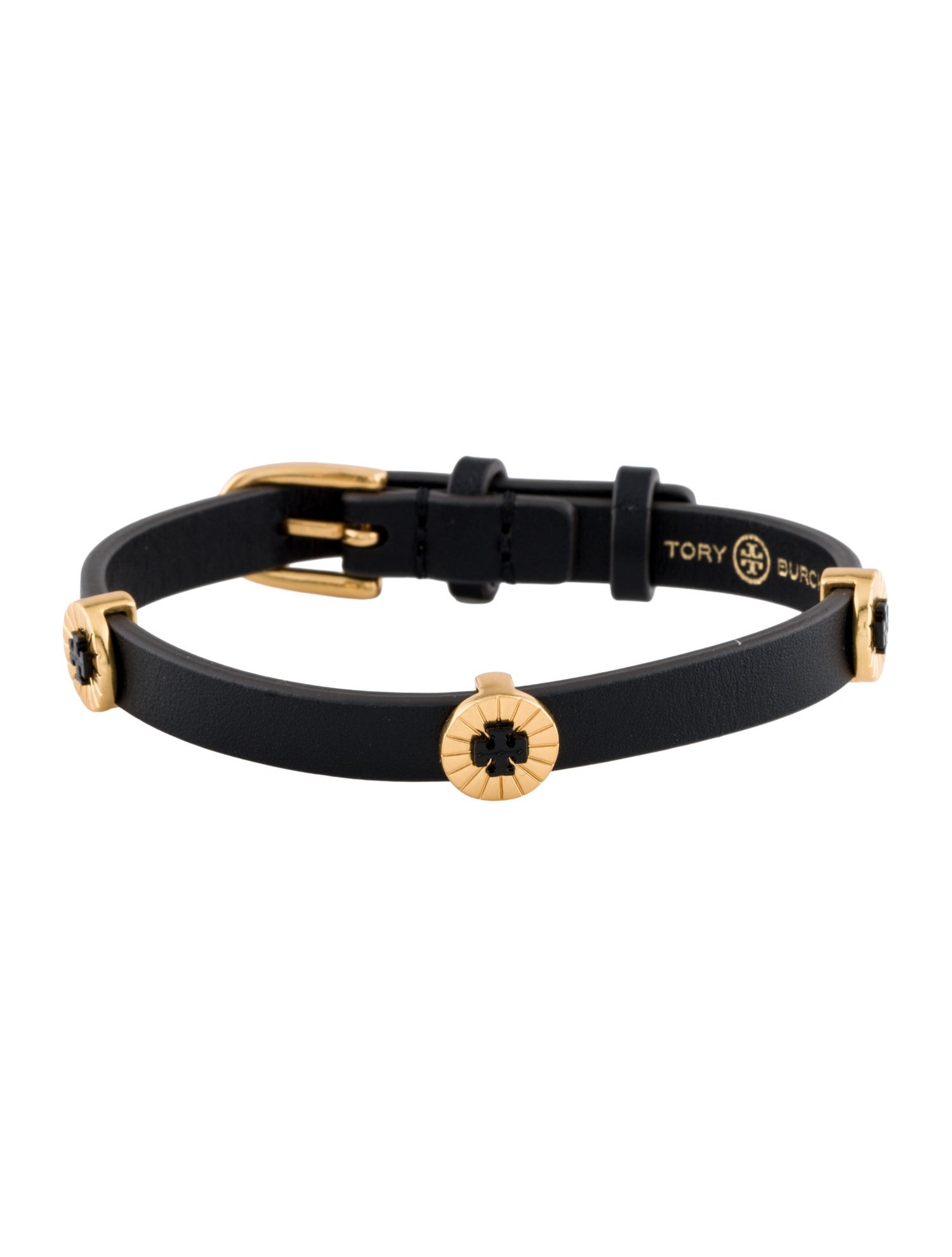Tory Burch Leather & Enamel Britten Wrap Bracelet