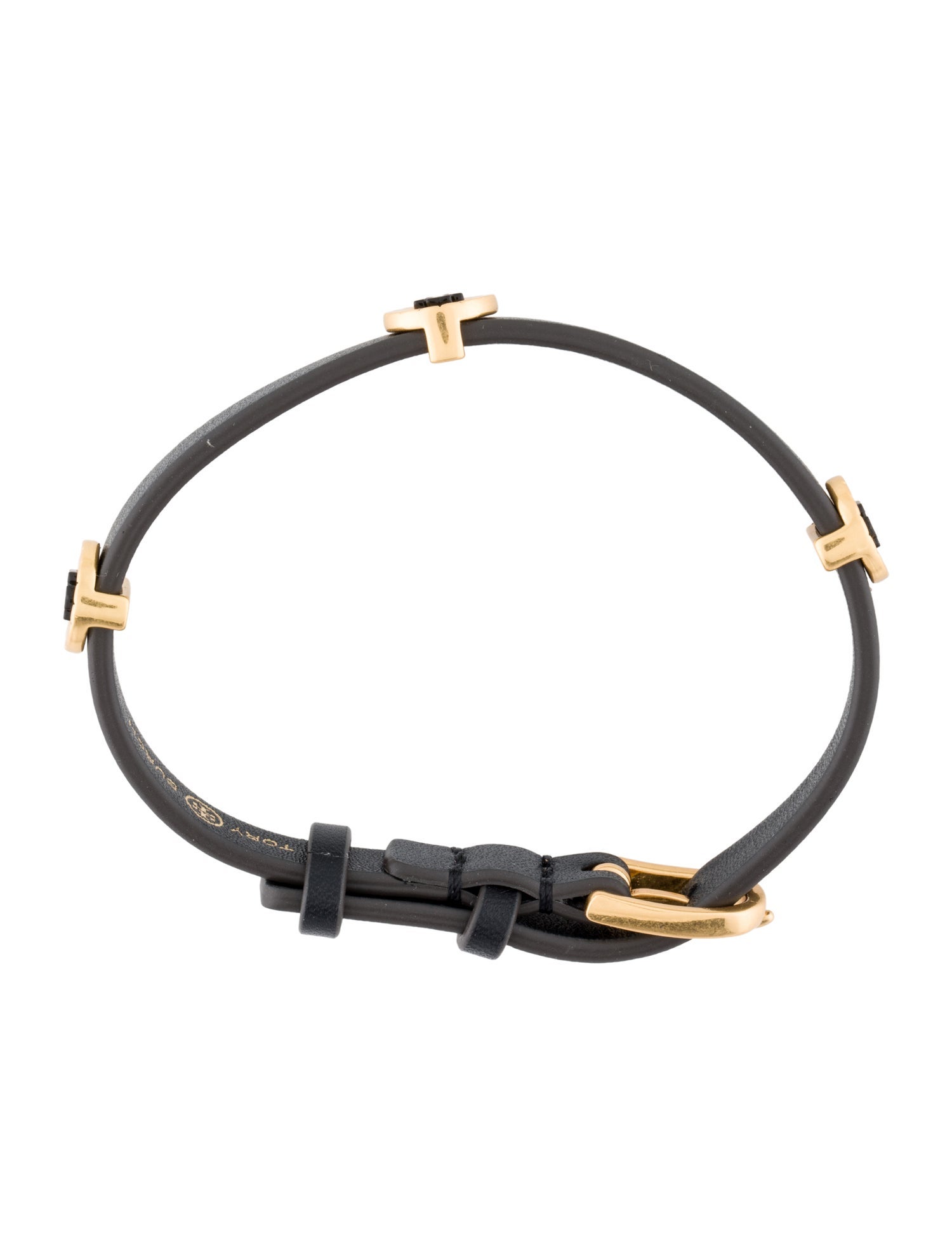 Tory Burch Leather & Enamel Britten Wrap Bracelet