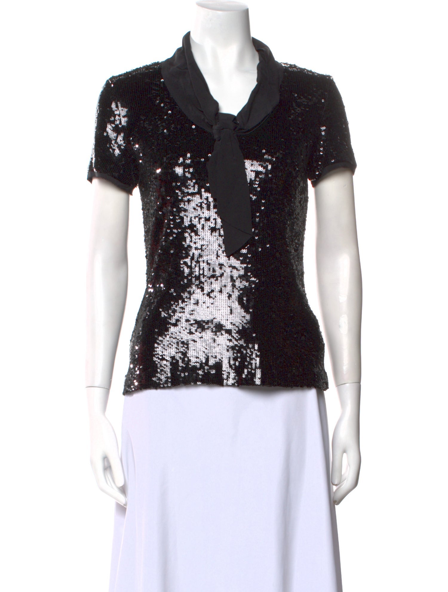 Tory Burch Mock Neck Short Sleeve Top