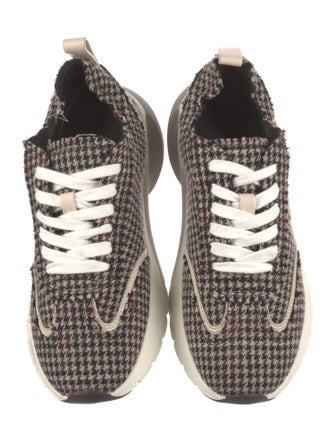 Tory Burch Tweed Houndstooth Print Chunky Sneakers