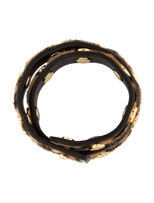 Tory Burch Leopard Print Double Wrap Bracelet