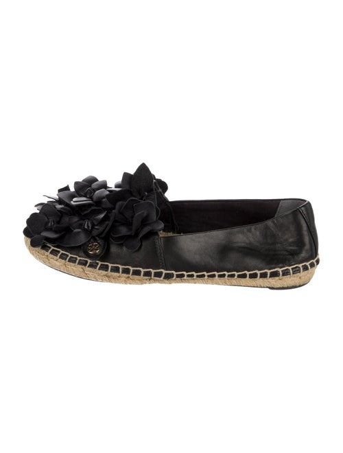 Tory Burch Leather Leather Trim Embellishment Espadrilles