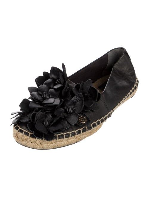 Tory Burch Leather Leather Trim Embellishment Espadrilles